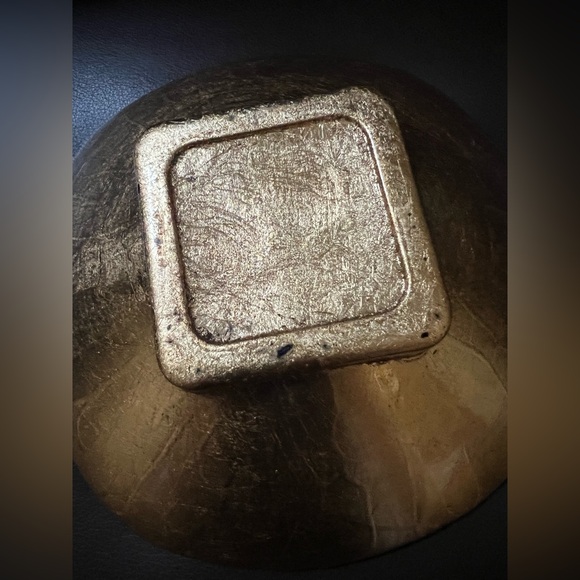 Pier 1 Decorative Glass Bowl Abstract Design in Dark Red and Gold - Picture 7 of 12